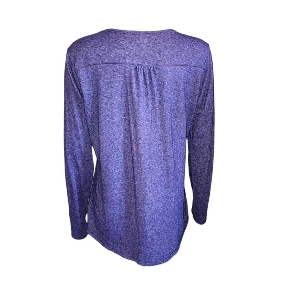 Columbia Top Womens Size XL Solid All Purple Long‎ Sleeve Pullover - Picture 3 of 6